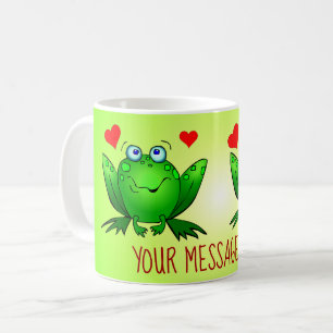 Mug Ajouter Votre Message Fun Joli Cartoon Frogs Coeur