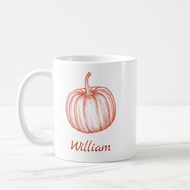Mug Ajouter Votre Nom Halloween Citrouille Automne (Gauche)