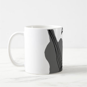Mug Ajouter votre nom texte brun acoustique guitare éd