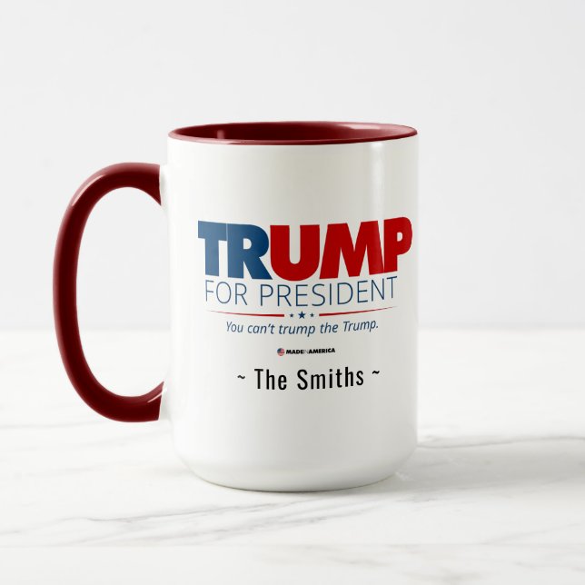 Mug Ajouter votre nom Trump à la présidence (Gauche)