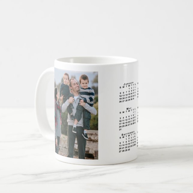 Mug Ajouter votre photo personnalisée Calendrier 2020 (Devant gauche)