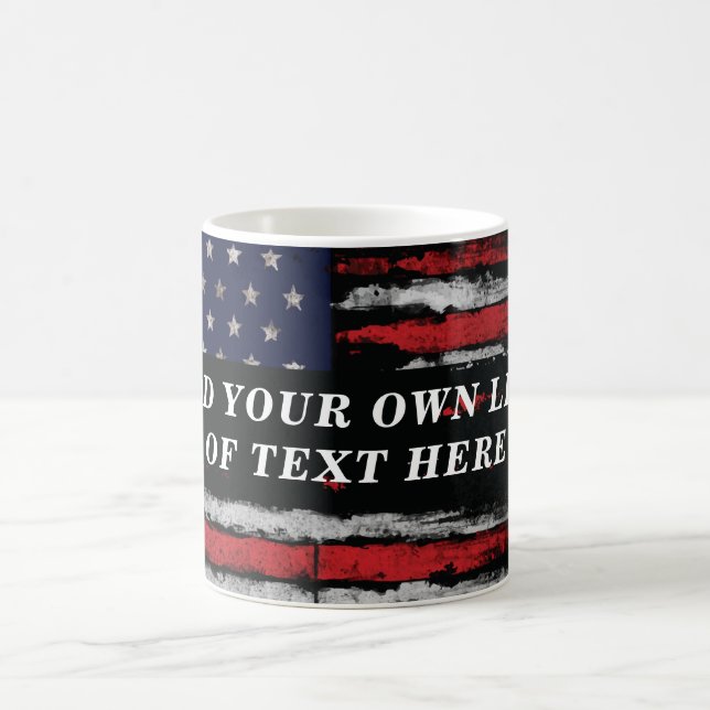 Mug Ajouter votre propre texte sur le drapeau américai (Centre)