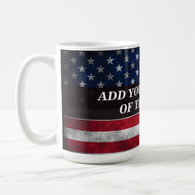 Mug Ajouter votre texte sur le drapeau américain (Gauche)
