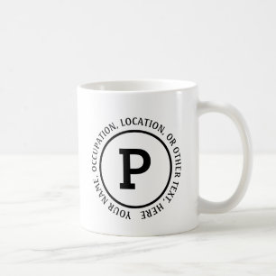 Mug Ajoutez votre nom initial & autres détails texte M