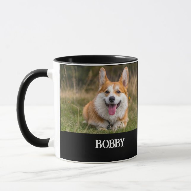 Mug Ajoutez votre propre photo de chien et nom (Gauche)
