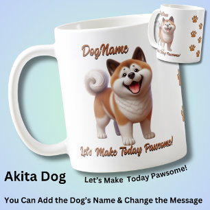 Mug Akita Dog - Ajouter un nom, modifier le texte