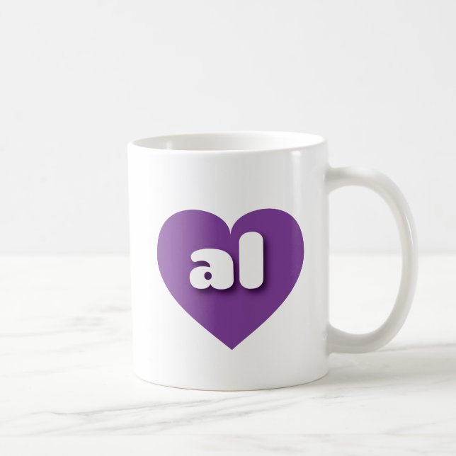Mug Alabama coeur violet - J'aime tous (Droite)