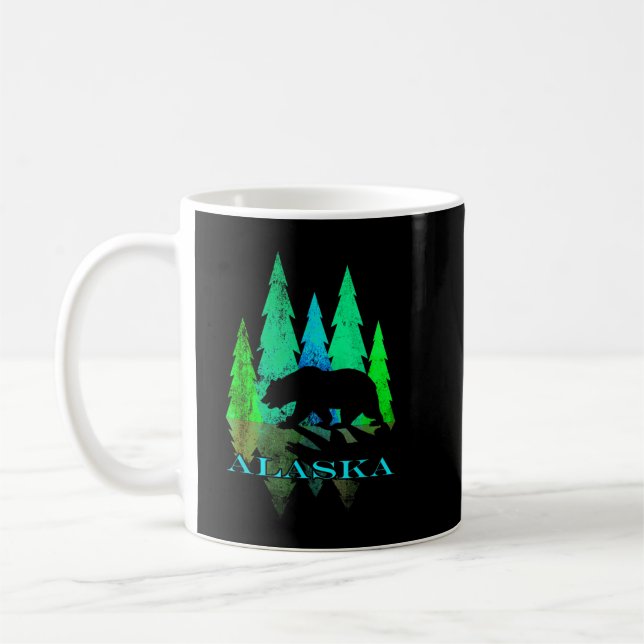 Mug Alaska - Arbres légers nordiques de l'Alaska avec  (Gauche)