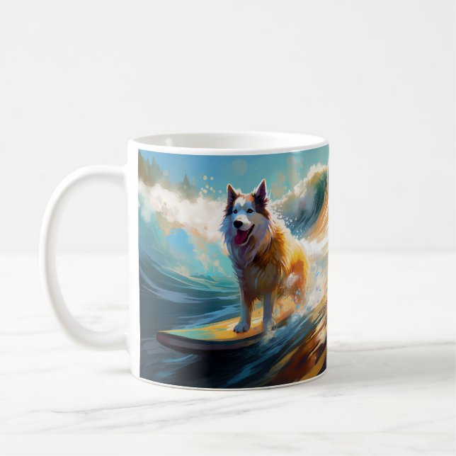 Mug Alaskan Malamute Beach Surf Peinture (Gauche)