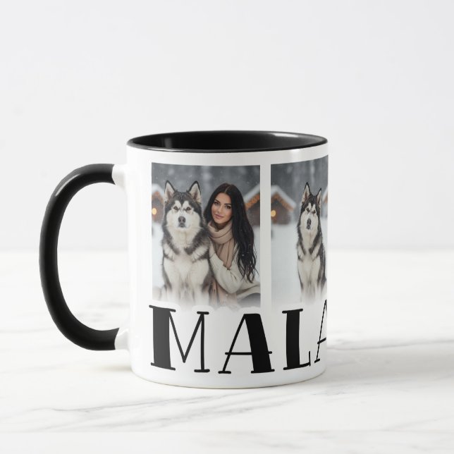 Mug Alaskan Malamute Custom Photo Dog Lovers (Gauche)