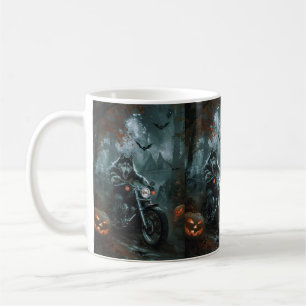 Mug Alaskan Malamute équitation moto Halloween effraya
