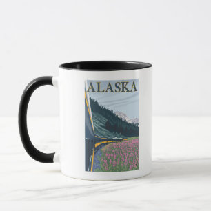 Mug AlaskaRailroad et Vintage voyage de Fireweed