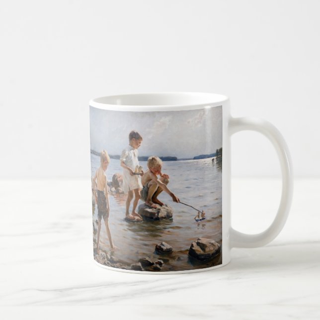 Mug Albert Edelfeue - Les garçons jouent sur le rivage (Droite)