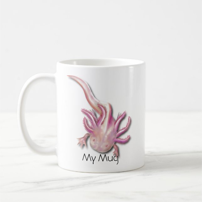 Mug Albino Axolotl personnalisé illustré (Gauche)