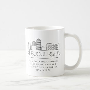 Mug Albuquerque Stylisé Skyline Slogan personnalisé