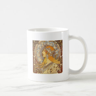 Mug Alfonse Mucha Zodiac Art nouveau femme