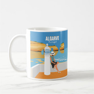 Mug Algarve plage fille voyage vintage style