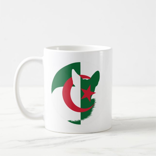 Mug Algérie Fennec Fox Algérien Drapeau animal nationa (Gauche)