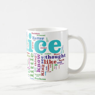 Mug Alice en nuage de mot du pays des merveilles