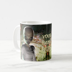 Mug Alien en galaxie. Personnalisé