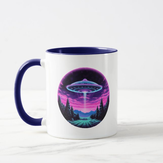 Mug Alien vaisseau spatial rétro futuriste (Gauche)