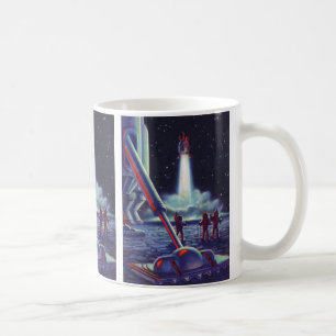 Mug Aliens de la science-fiction vintage saluent la fu