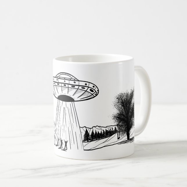 Mug Aliens de soucoupes volantes et Ufos (Devant droit)