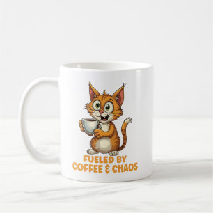Mug Alimenté Par Café & Chaos, Chat Drôle Avec Café