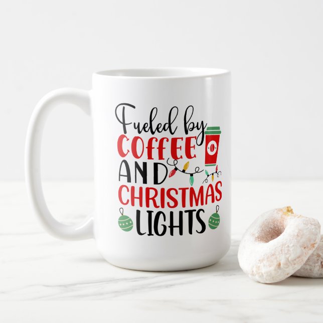 Mug Alimenté Par Des Lumières De Café Et De Noël (Avec donut)