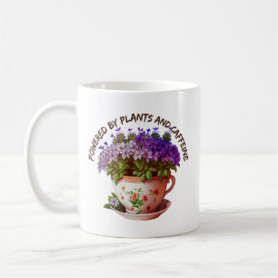 Mug Alimenté par des Plantes et de la caféine   Funny 