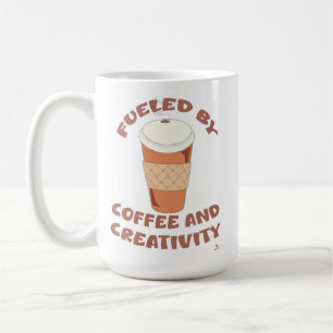 Mug Alimenté par le café et la créativité La devise de