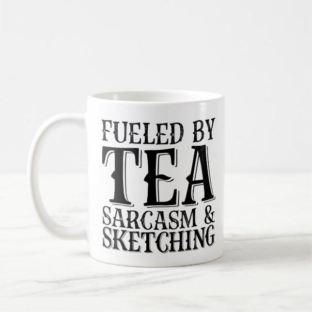 Mug Alimenté Par Thé Sarcasme Et Sketching (Gauche)