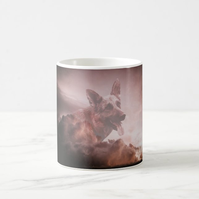 Mug Allemand Berger Chien Nuages Ciel Art Portrait GSD (Centre)