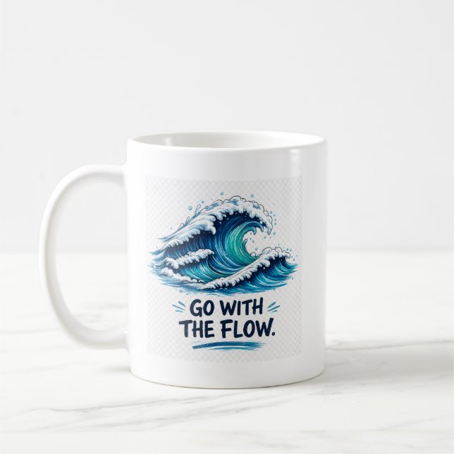 Mug Allez avec le courant Conception inspirante de vag (Gauche)