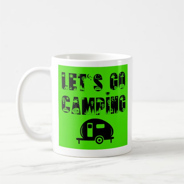 Mug Allons-y Camping - Petite remorque classique (Gauche)
