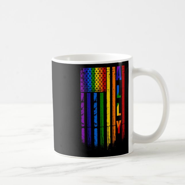 Mug Ally Lgbt Lgbtq Rainbow Pride Drapeau Américain 4e (Droite)