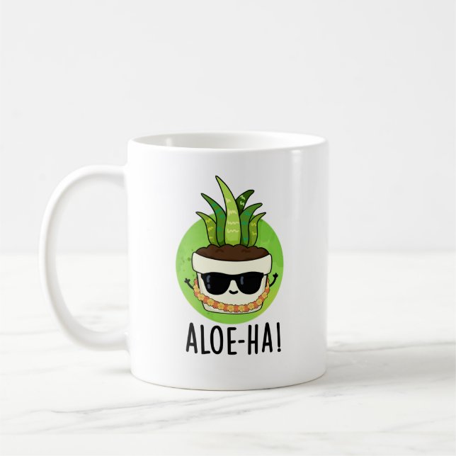 Mug Aloe-ha Funny Plante hawaïen Pun (Gauche)