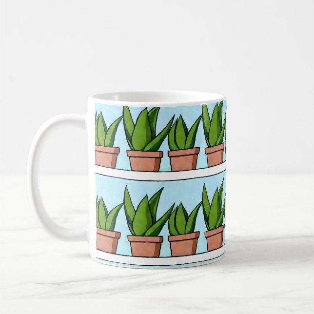 Mug Aloe Vera Plantes Ai Art (Gauche)