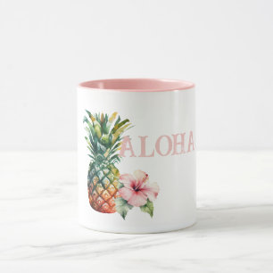 Mug Aloha Hibiscus Ananas à fleurs