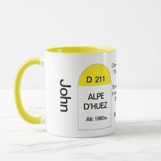 Mug Alpe dhuez marqueur de route, vélo de route, grimp