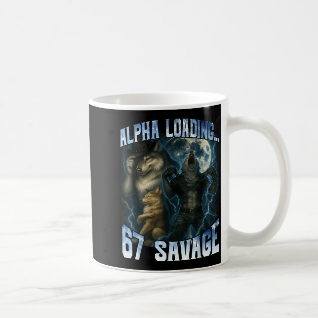 Mug Alpha Wolf Loading 67 Percent Savage Funny Wolves  (Droite)