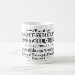 Mug ALPHABET DE CALLIGRAPHIE ANGLAIS vintage