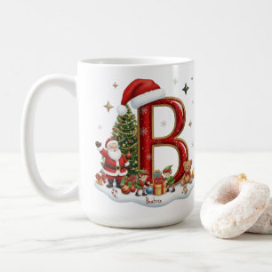 Mug Alphabet de Noël initial B avec les lutins du Père