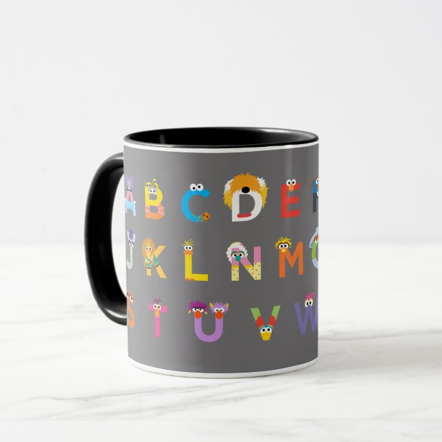 Mug Alphabet personnalisable de Rue Sésame (Devant gauche)