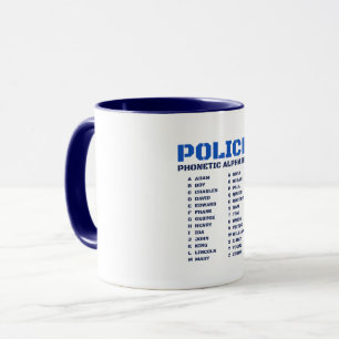 Mug Alphabet Phonétique A à Z de la police complète