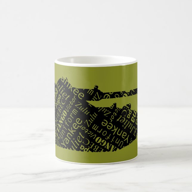 Mug Alphabet phonétique Chauffeur de réservoir de l'Ar (Centre)