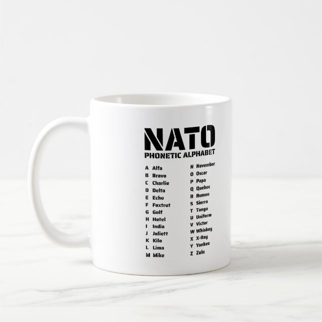 Mug Alphabet phonétique de l'OTAN Canada (Gauche)