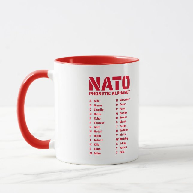 Mug Alphabet phonétique de l'OTAN Canada (Gauche)
