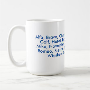 Mug alphabet phonétique "OTAN", Alfa à Zulu