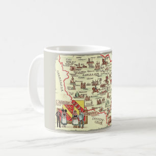 Mug Alsace Lorraine France Illustré Masse Carte